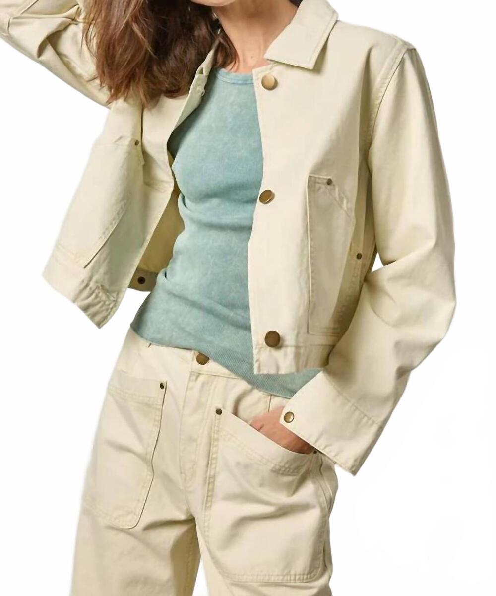 NEW LILLA P twill utility jacket in parchment